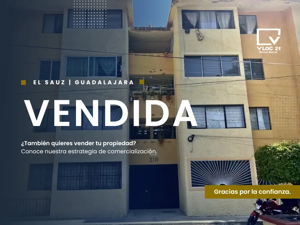 Departamento vendido en El Sauz, Guadalajara, Jalisco, comercializado por VLOC 21 Inmobiliaria.